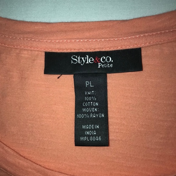 Style&co petite orange extended t-shirt - Picture 5 of 5